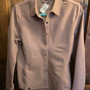 FLYLOW womens stretch corduroy button down mauve